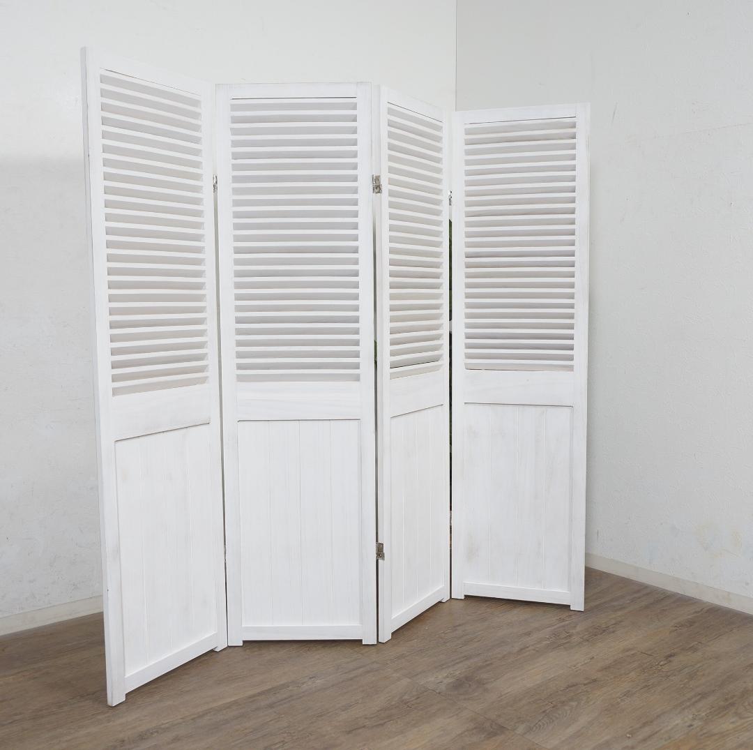 【新品・未使用】　シャビーウッドファニチャー　パーテーション　4連