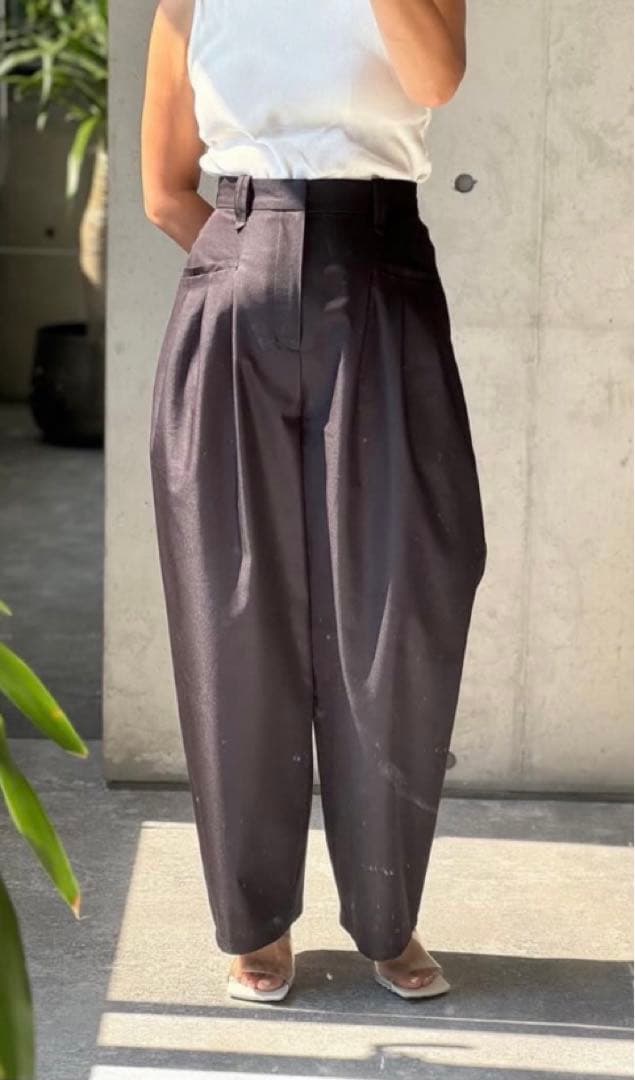 美品T. japan tuck chino pants タックチノパンツ36黒