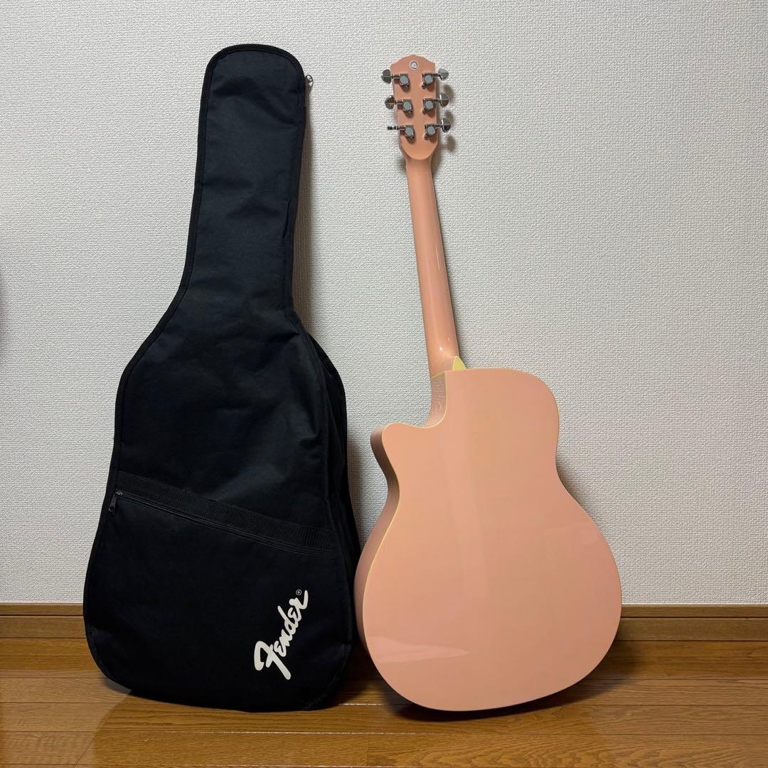 アコースティックギター Fender フェンダー　ピンク　アコギ