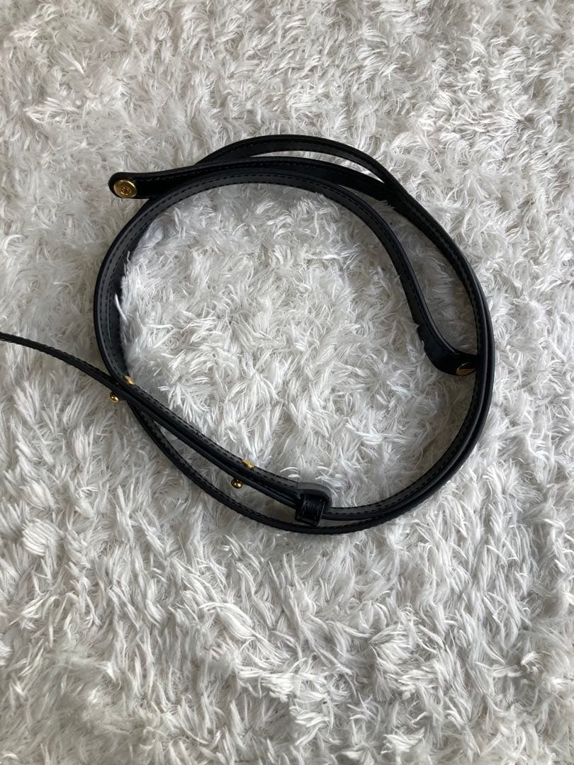 CELINE ブラックショルダーバッグミニ クロード / シャイニーカーフスキン