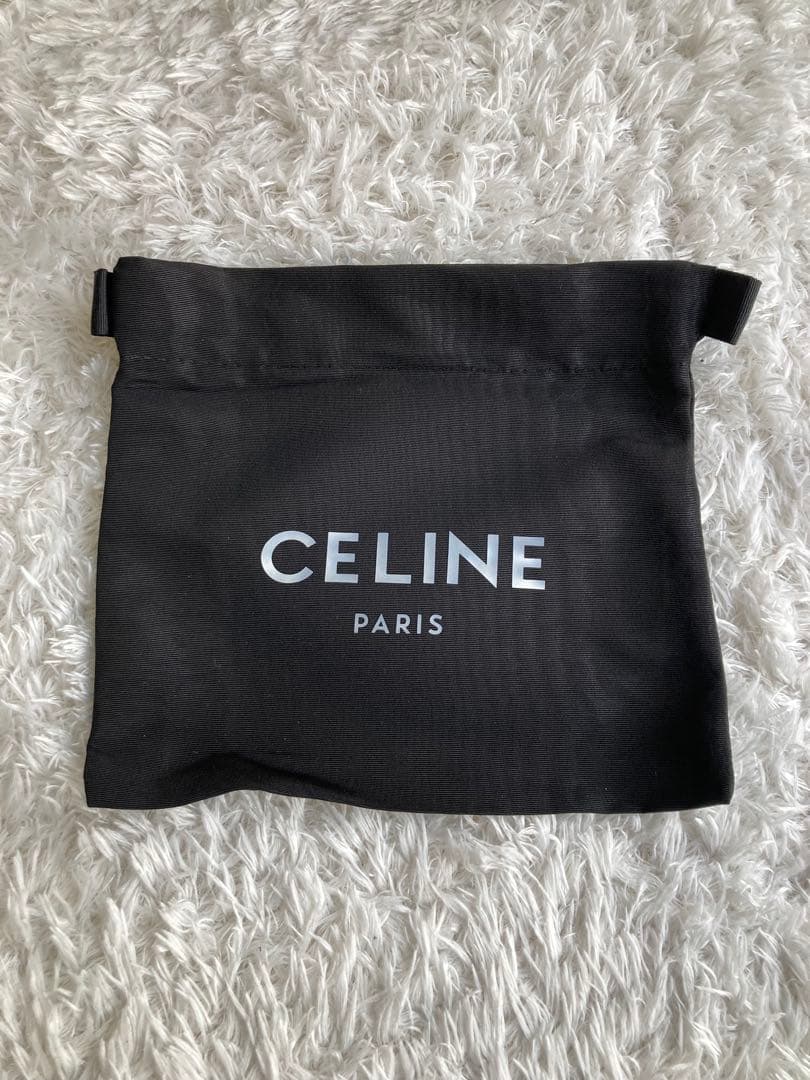 CELINE ブラックショルダーバッグミニ クロード / シャイニーカーフスキン