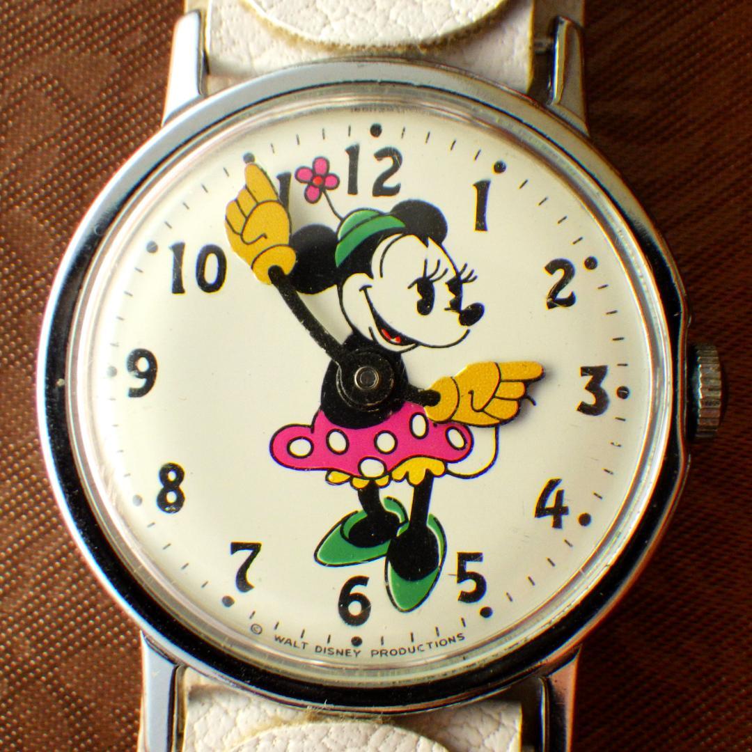 激レア★箱付★1950年代頃 ディズニー ミニーマウス アンティーク手巻き腕時計