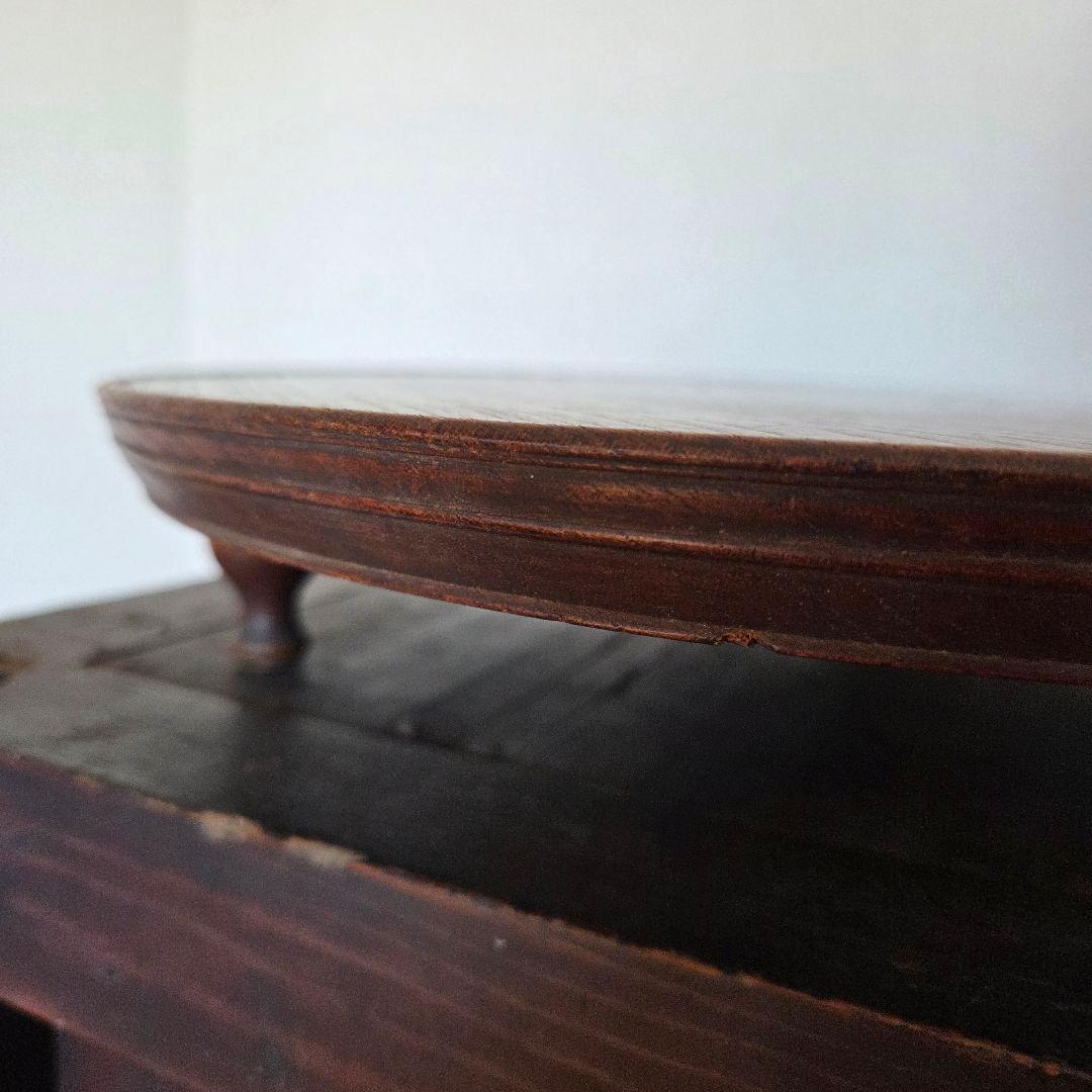 アンティーク雑貨　丸膳　花台　飾り台　ディスプレイ台　古物　三つ脚　展示台