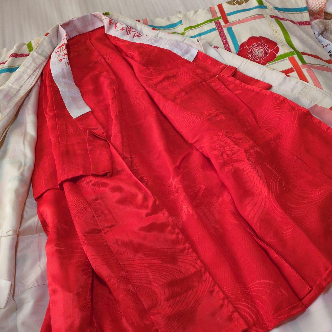 七五三７歳正絹着物とハンドメイドのだらり帯と帯締め帯揚げとしごきのセット