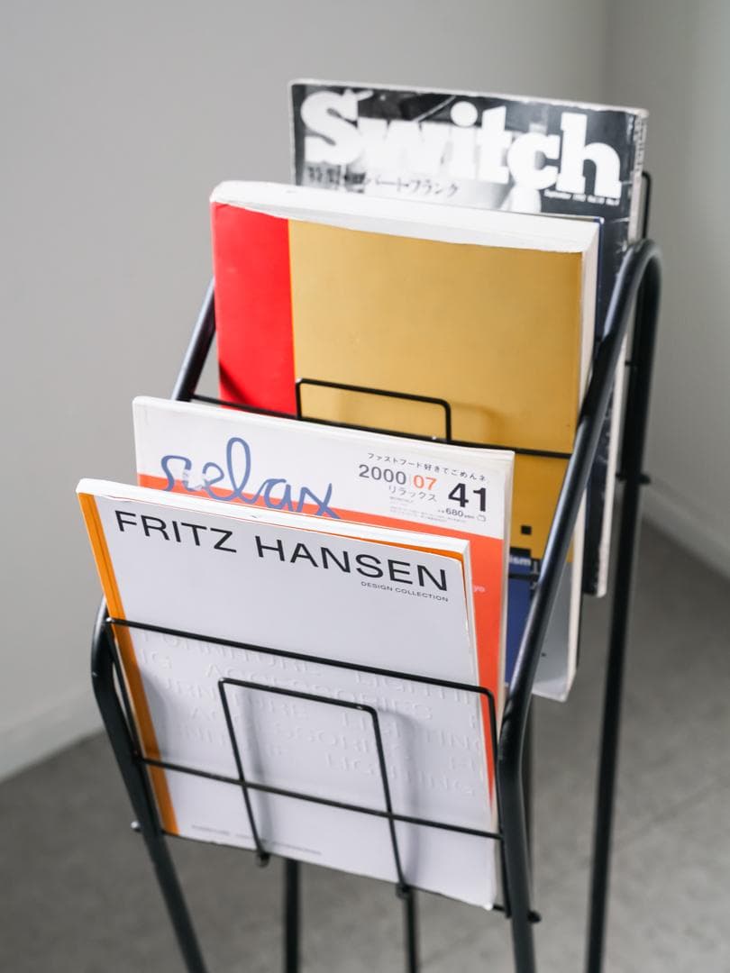 80-90's マガジンラック/収納スタンド キャスター ポストモダン