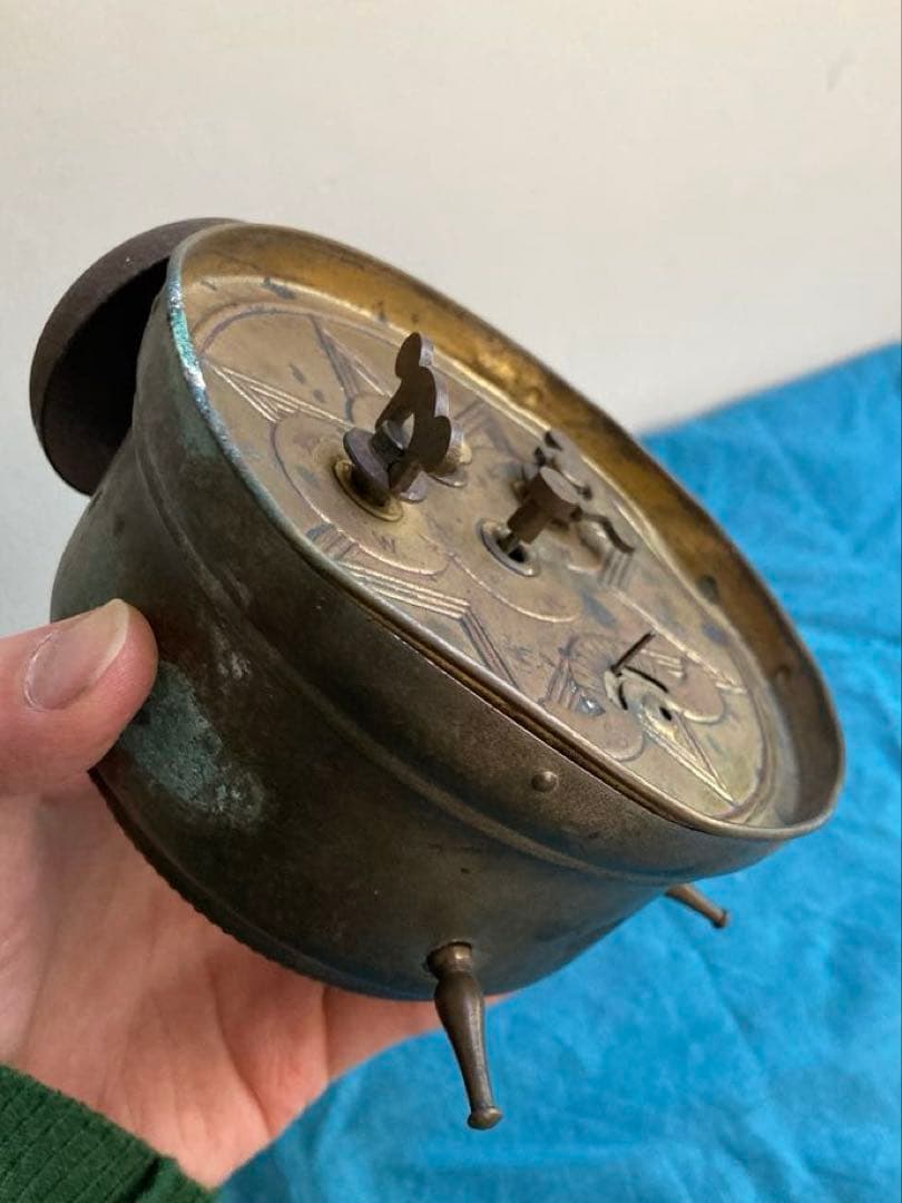 アンティーク　へそ目型目覚まし時計　置時計　ユンハンス/JUNGHANS ドイツ