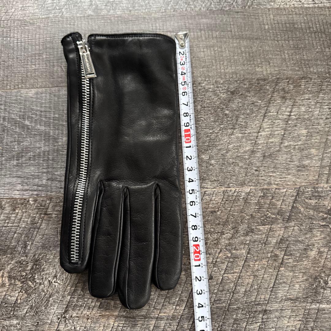 DSQUARED2 ブラックレザー　本革　手袋 ジッパー付き