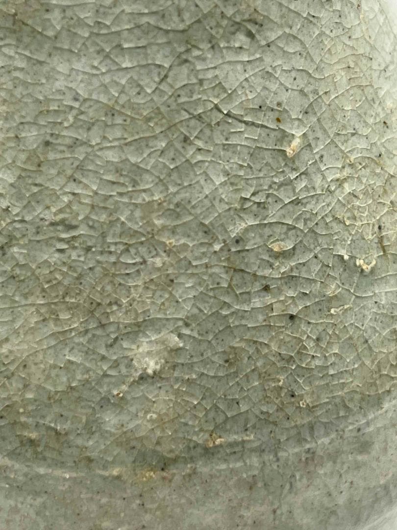 北宋時代　青白磁貫耳瓶　景徳鎮　影青　花入　花瓶　茶道具(E-96)