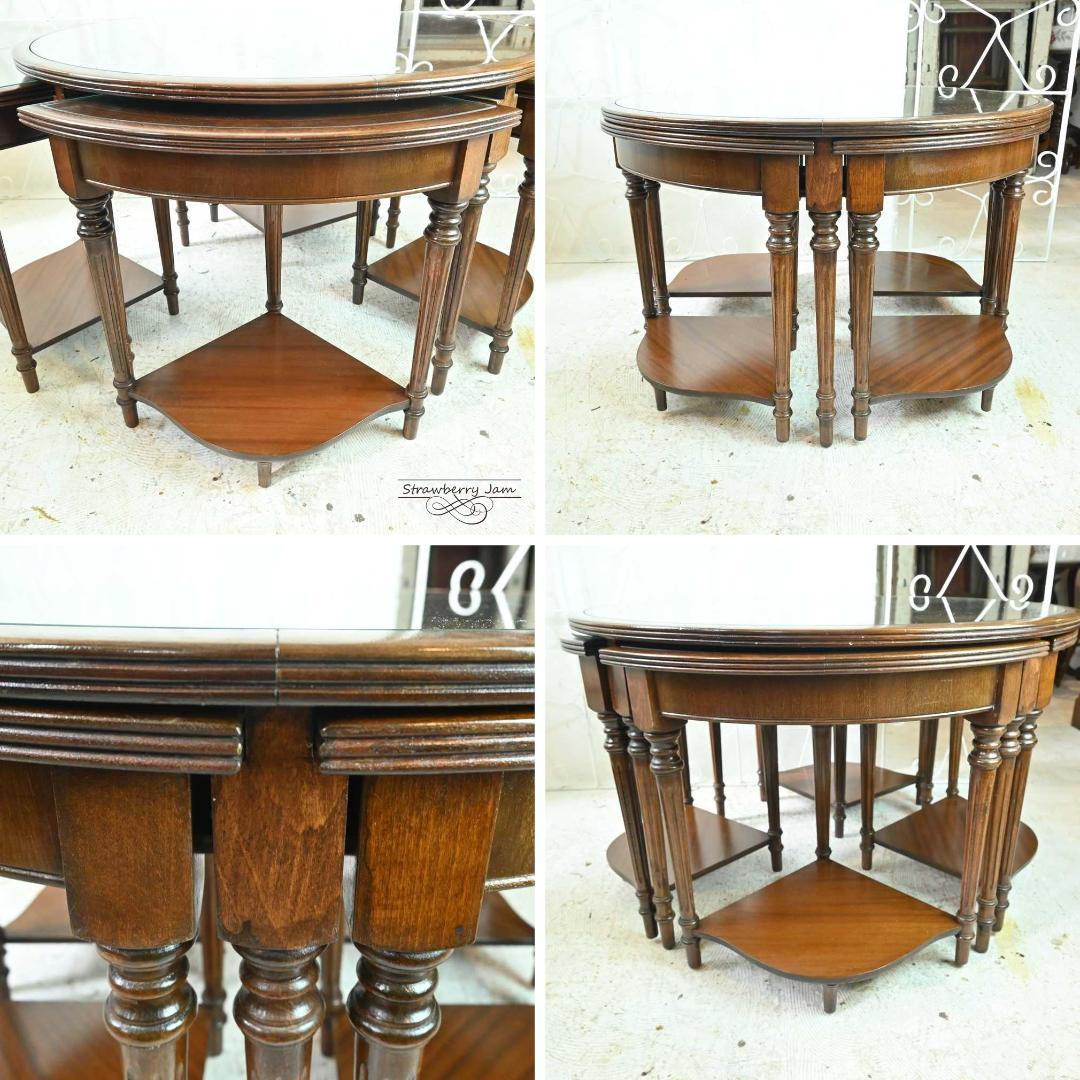 【早い者勝ち】L3705-264 英国アンティーク 丸テーブル ネストテーブル