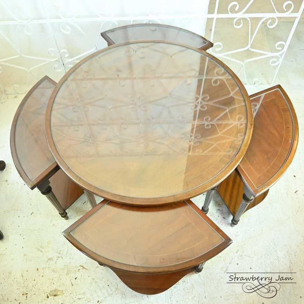 【早い者勝ち】L3705-264 英国アンティーク 丸テーブル ネストテーブル