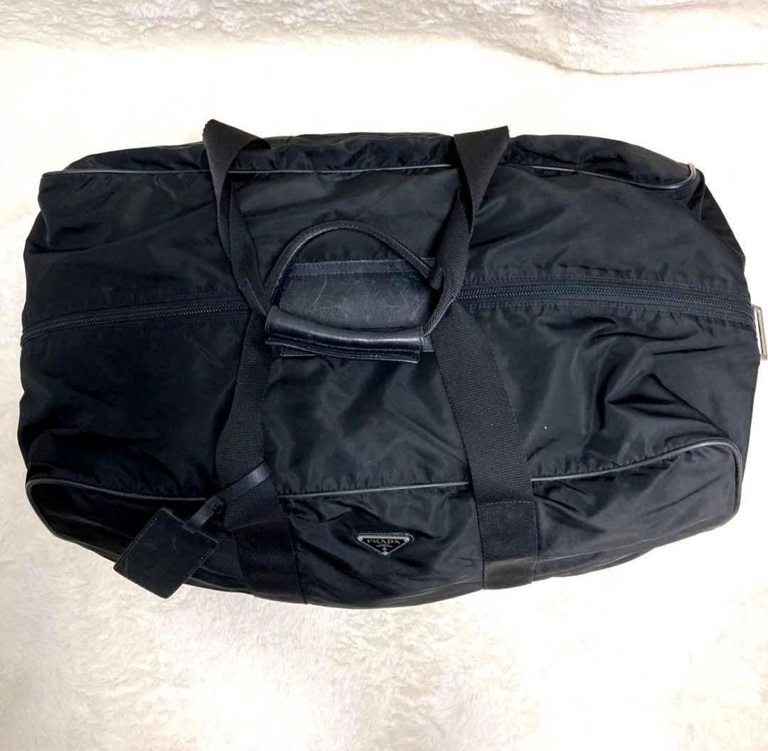 プラダ ボストンバッグ 2WAY ショルダー 南京錠 ネームプレート ブラック