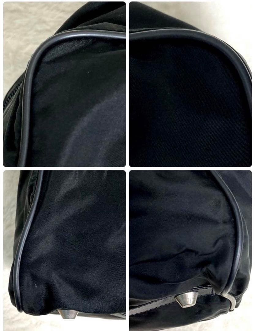 プラダ ボストンバッグ 2WAY ショルダー 南京錠 ネームプレート ブラック