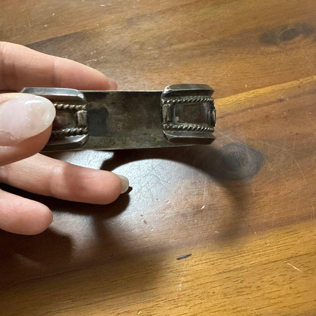 専用!!希少ヴィンテージ ターコイズ装飾シルバーバングル