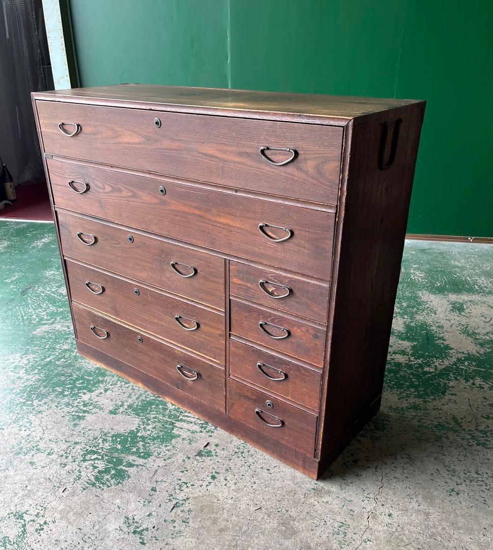 和箪笥 昭和レトロ 当時物 インテリア アンティーク ビンテージ 鉄金具