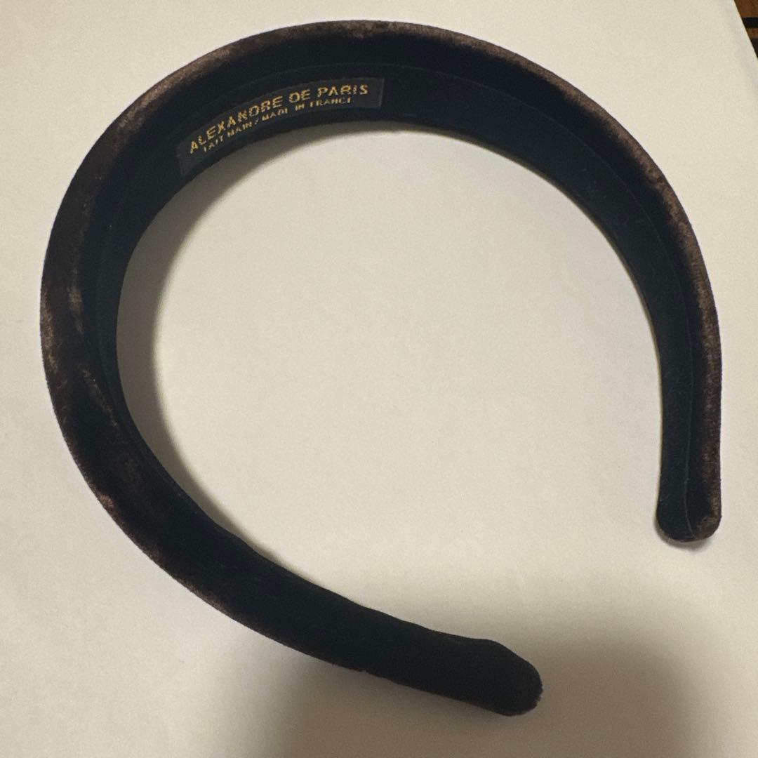 ALÉXANDRE DE PARIS ブラウン ベルベット カチューシャ