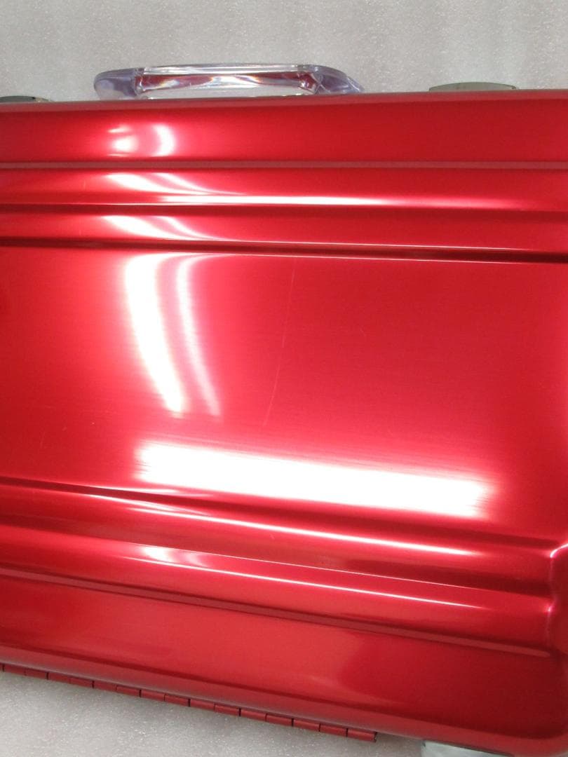 ゼロハリバートン アタッシュケース レッド系色 クリアハンドル 展示未使用品