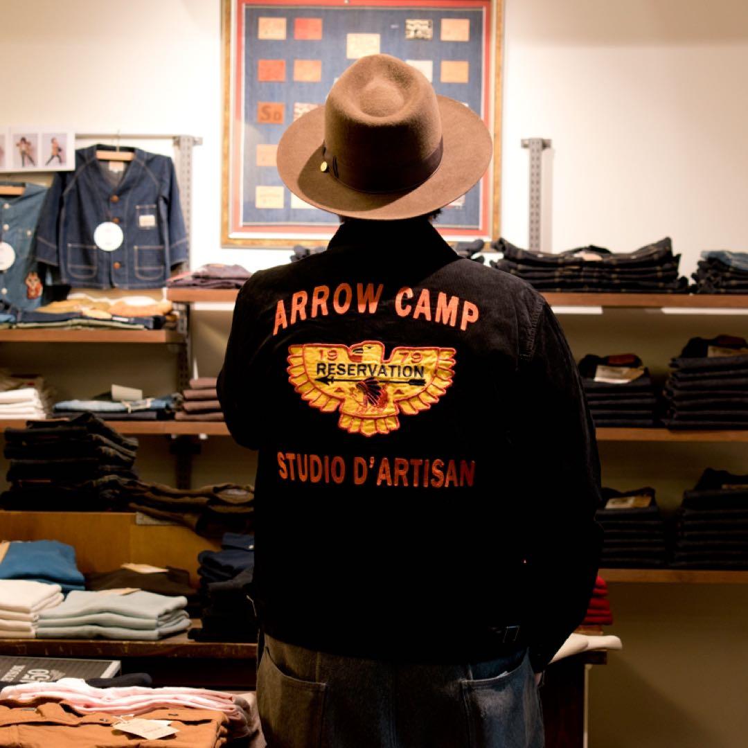 STUDIO D’ARTISAN 刺繍コーデュロイジャケット　2XL ブラック