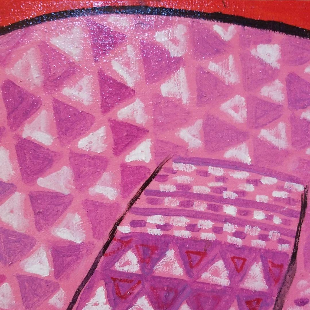 油絵　専用　バッグをたくさん持つ鳥