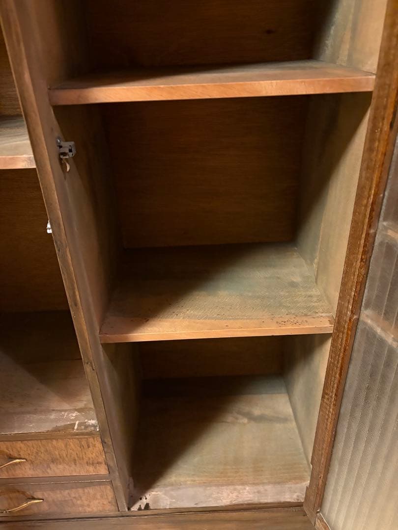 昭和レトロ　書棚　ガラス　キャビネット