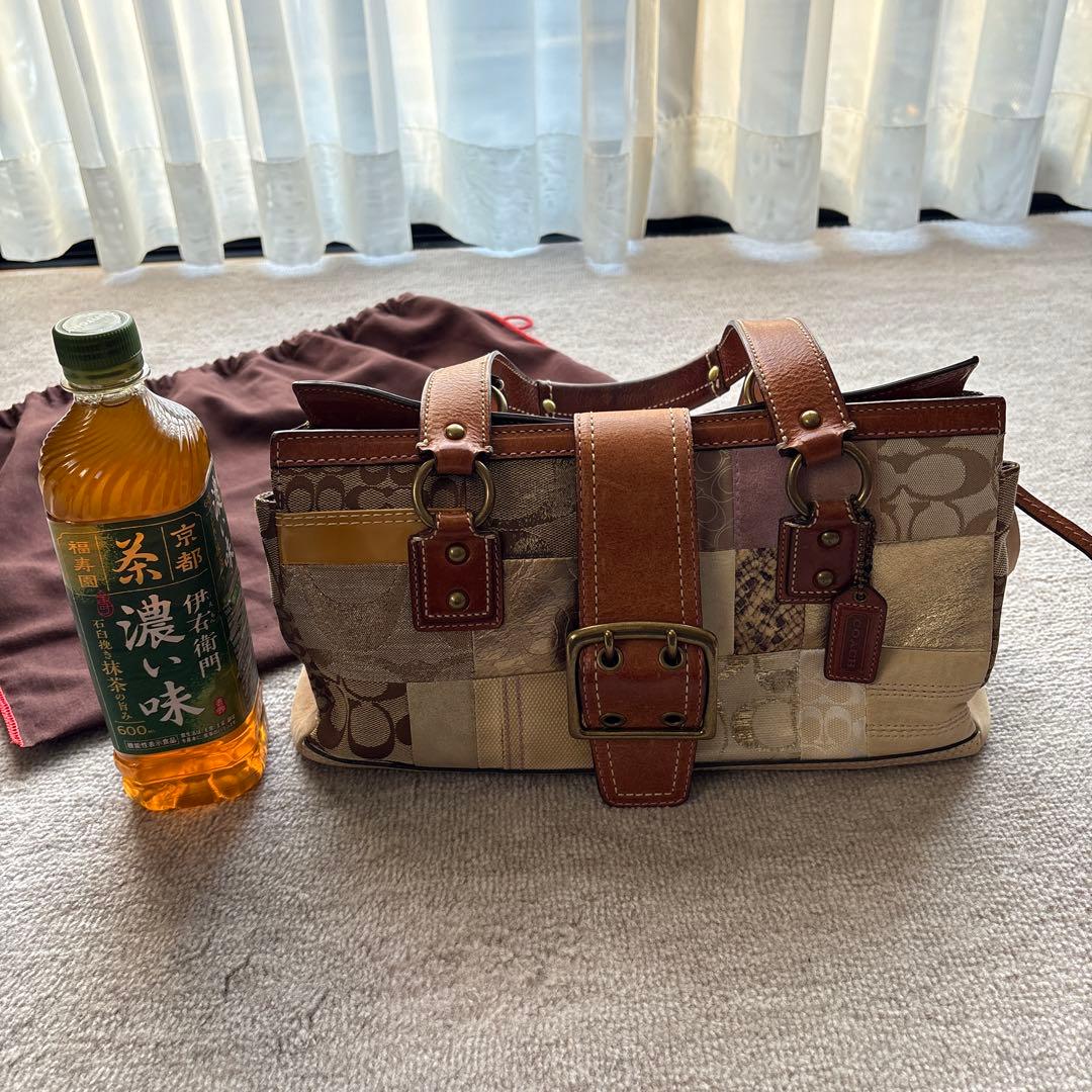 COACH パッチワークレザー ハンドバッグ保存袋付き　ヴィンテージ