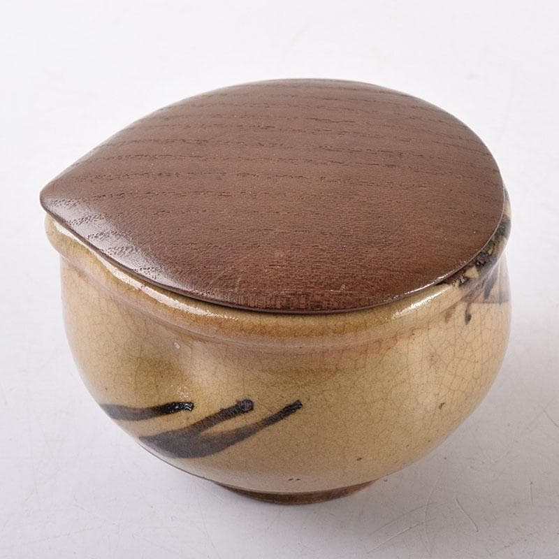 散歩星人　茶道具　因久山焼　芦澤保親作　茶入　共箱　V　R8658