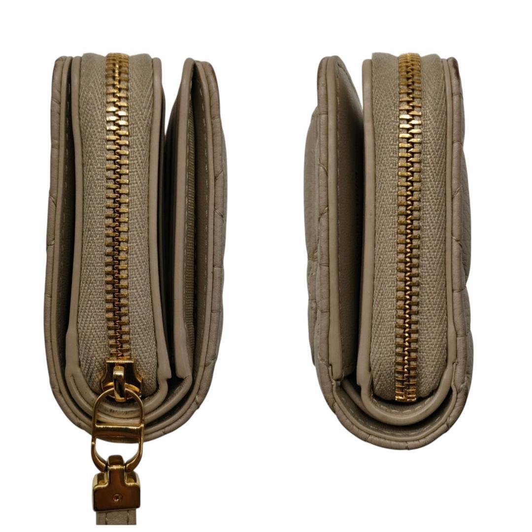 ディオール　折り財布　アカシアスウォレット　カナージュ　カロ　ベージュ