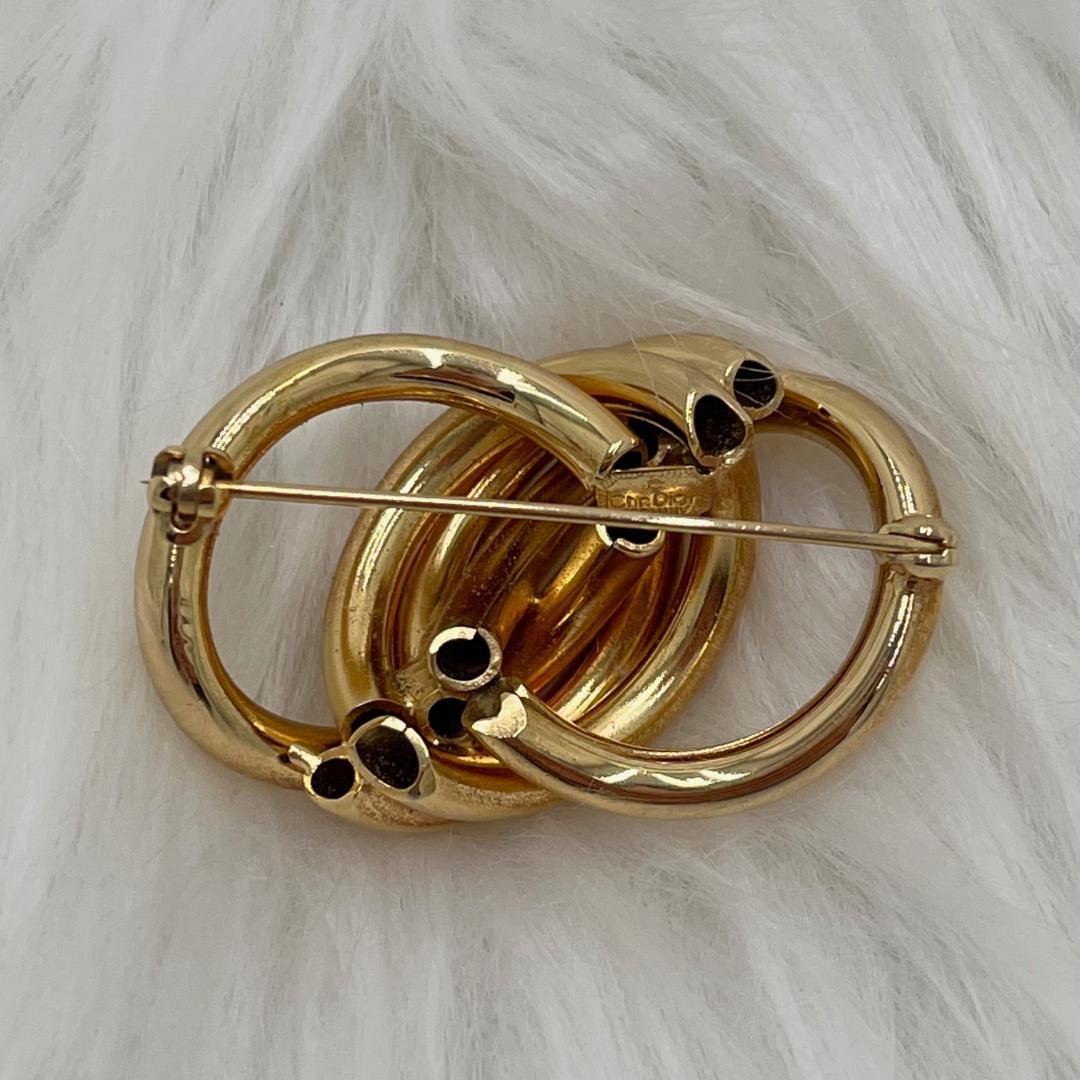 美品✨Christian Dior ディオール　ブローチ 　ゴールド