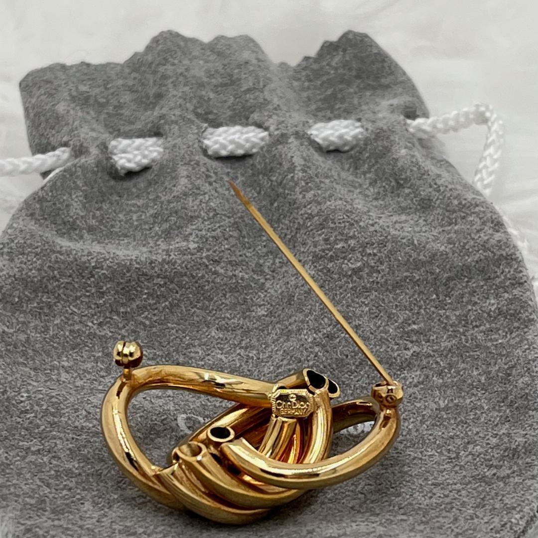 美品✨Christian Dior ディオール　ブローチ 　ゴールド