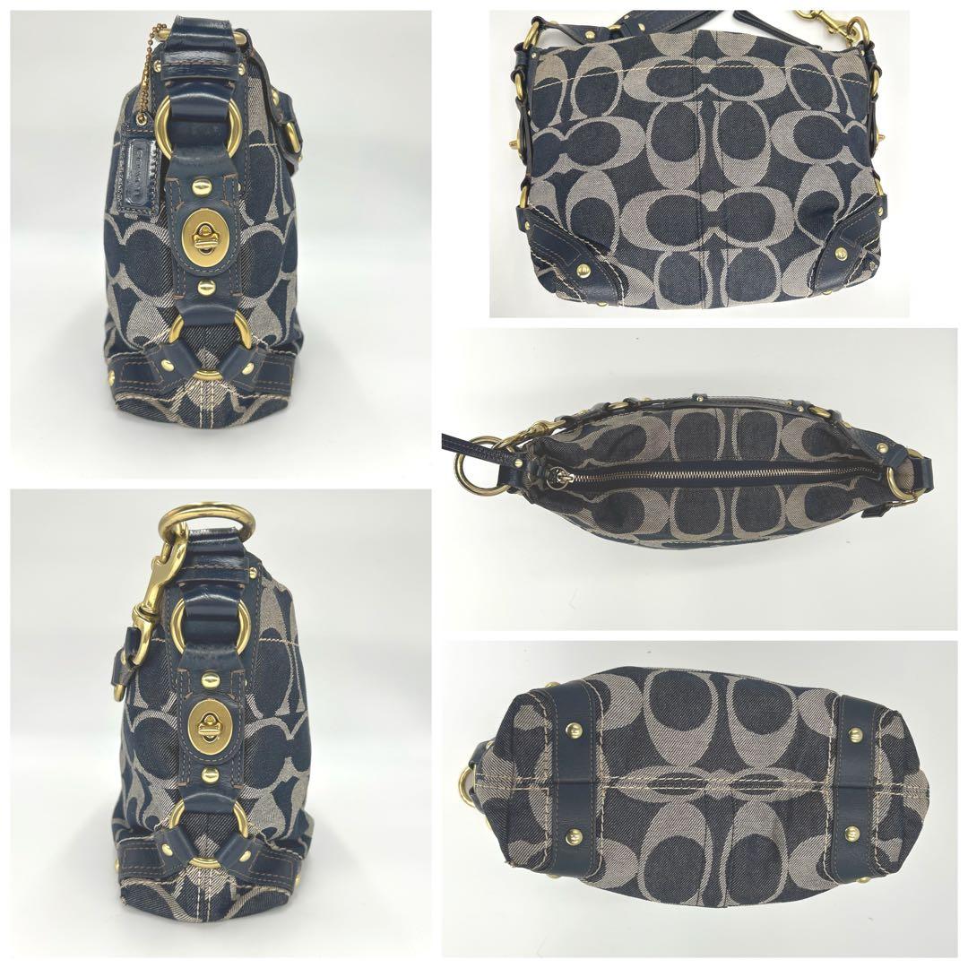 COACH コーチ ショルダーバッグ ネイビー デニム