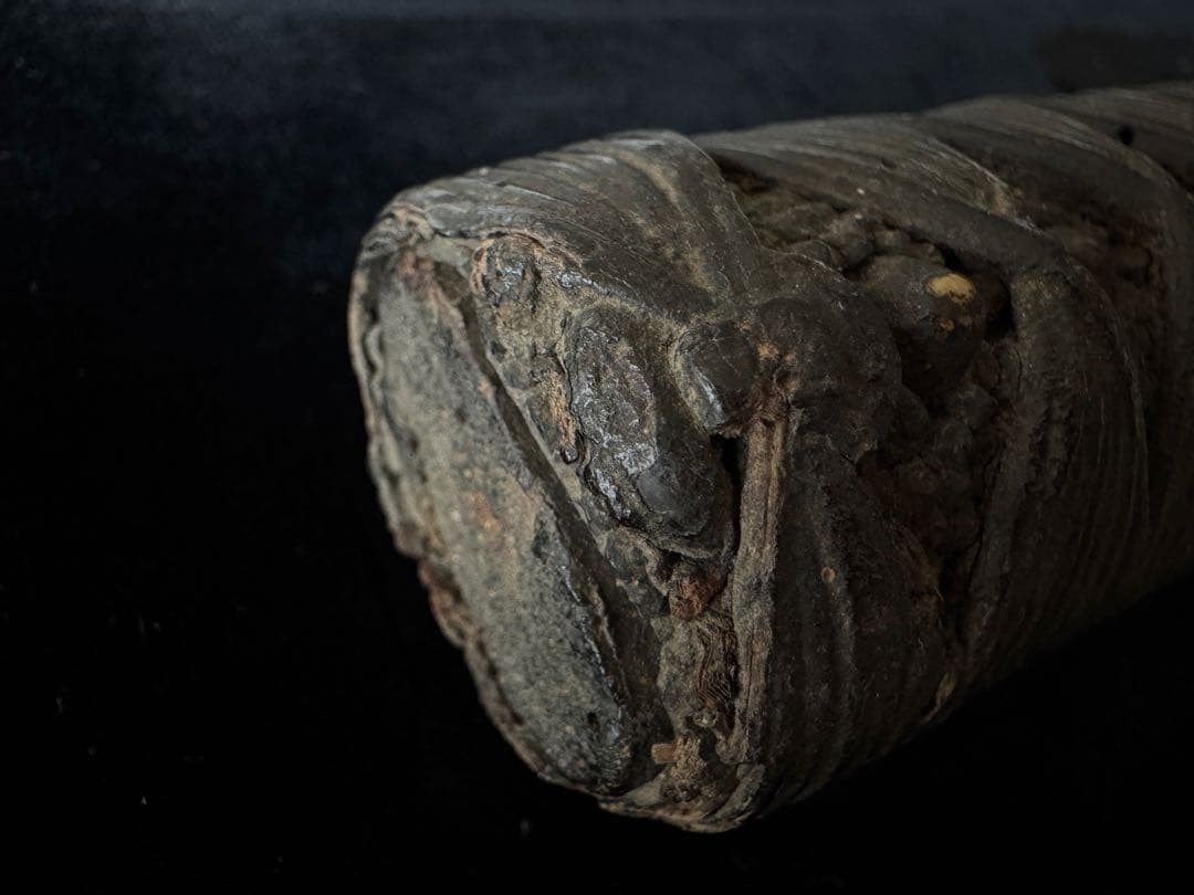 柄前 黄石公張良図 柄巻 日本刀 刀装具 骨董 古美術 江戸時代 時代物 馬 龍