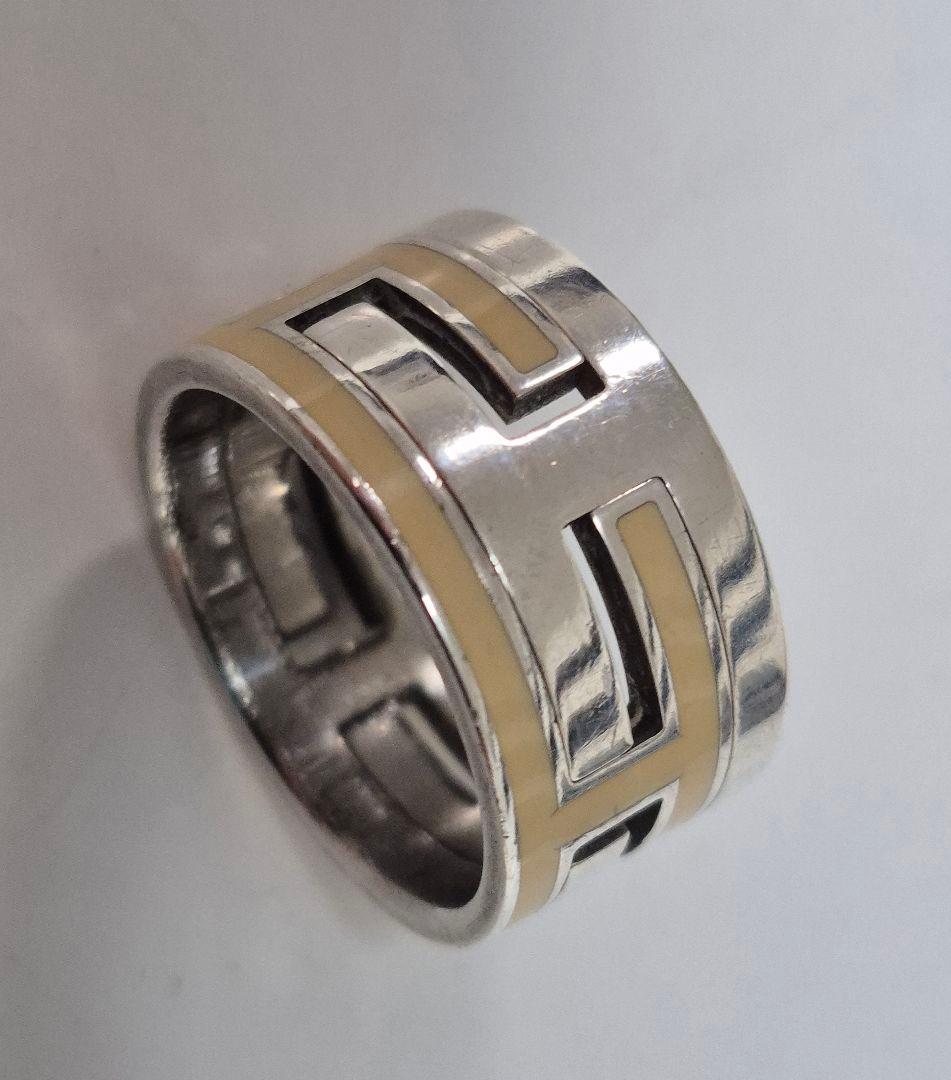 エルメス ムーブアッシュ リング シルバー×クリーム 9号相当 HERMES