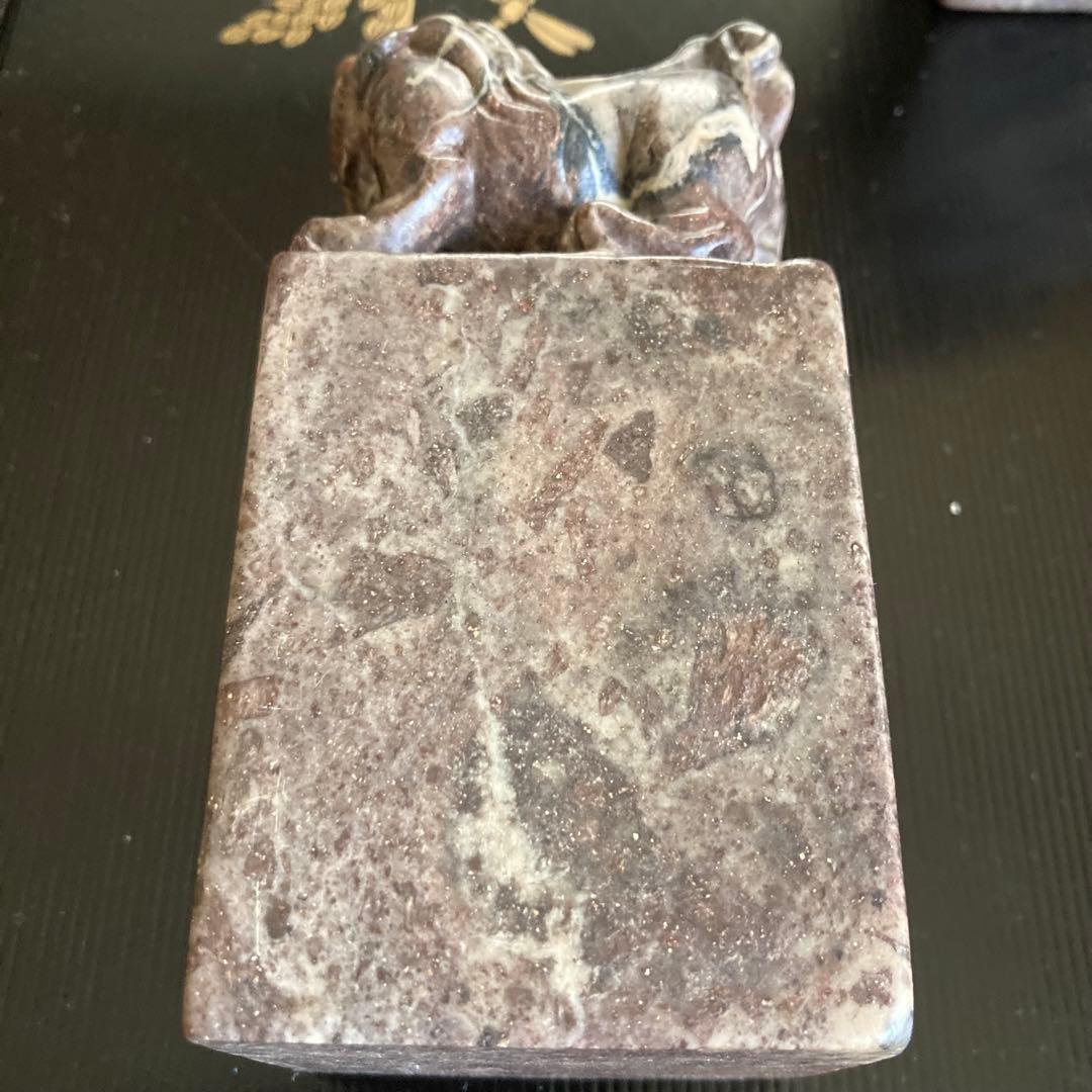 大型印材　獅子　一対　置物　古印　美術品