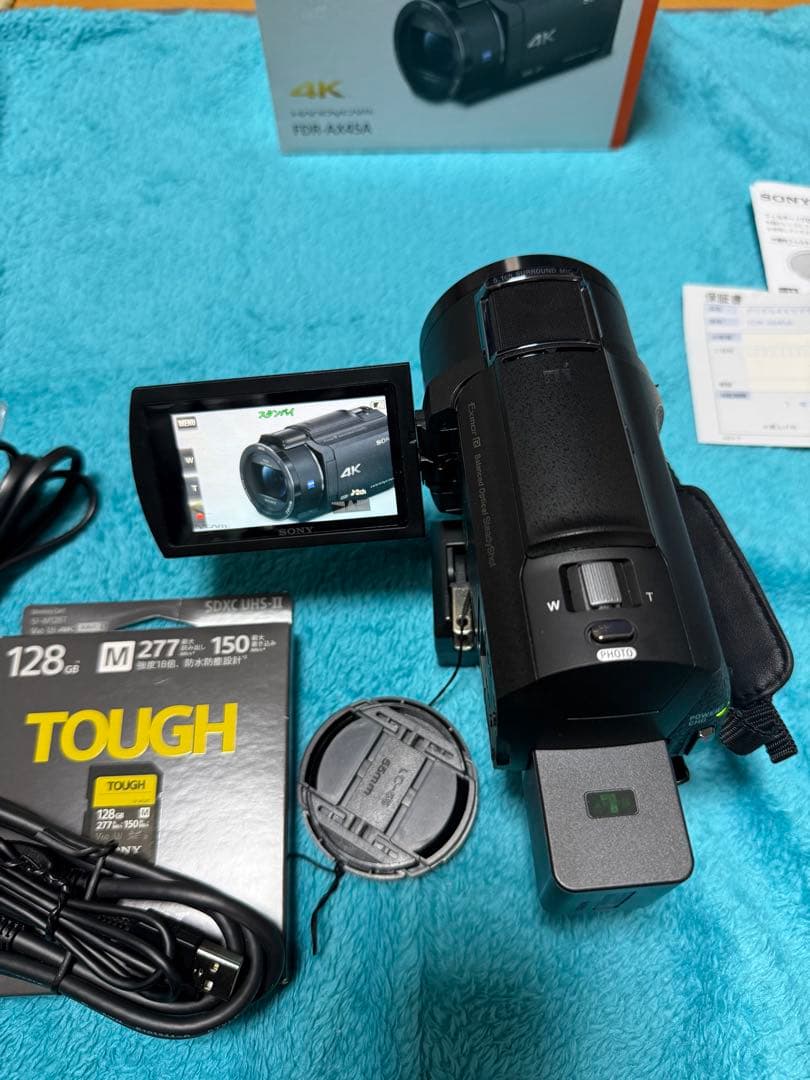 ブラックSONY FDR-AX45AビデオカメラSDカードTOUGH 128G他
