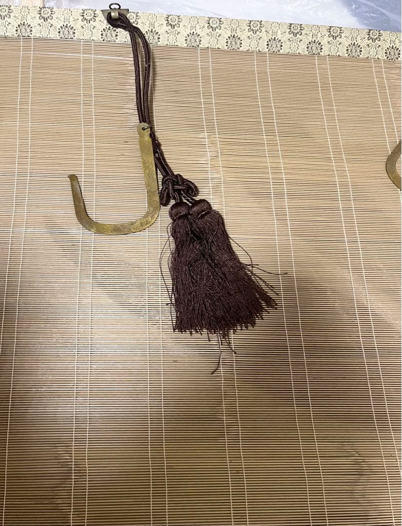 簾　御座敷すだれ　房・金具付 横88.5㎝ 縦165㎝　2点セット 茶道具 御簾