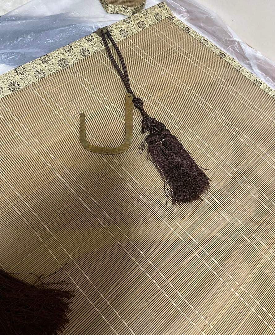 簾　御座敷すだれ　房・金具付 横88.5㎝ 縦165㎝　2点セット 茶道具 御簾