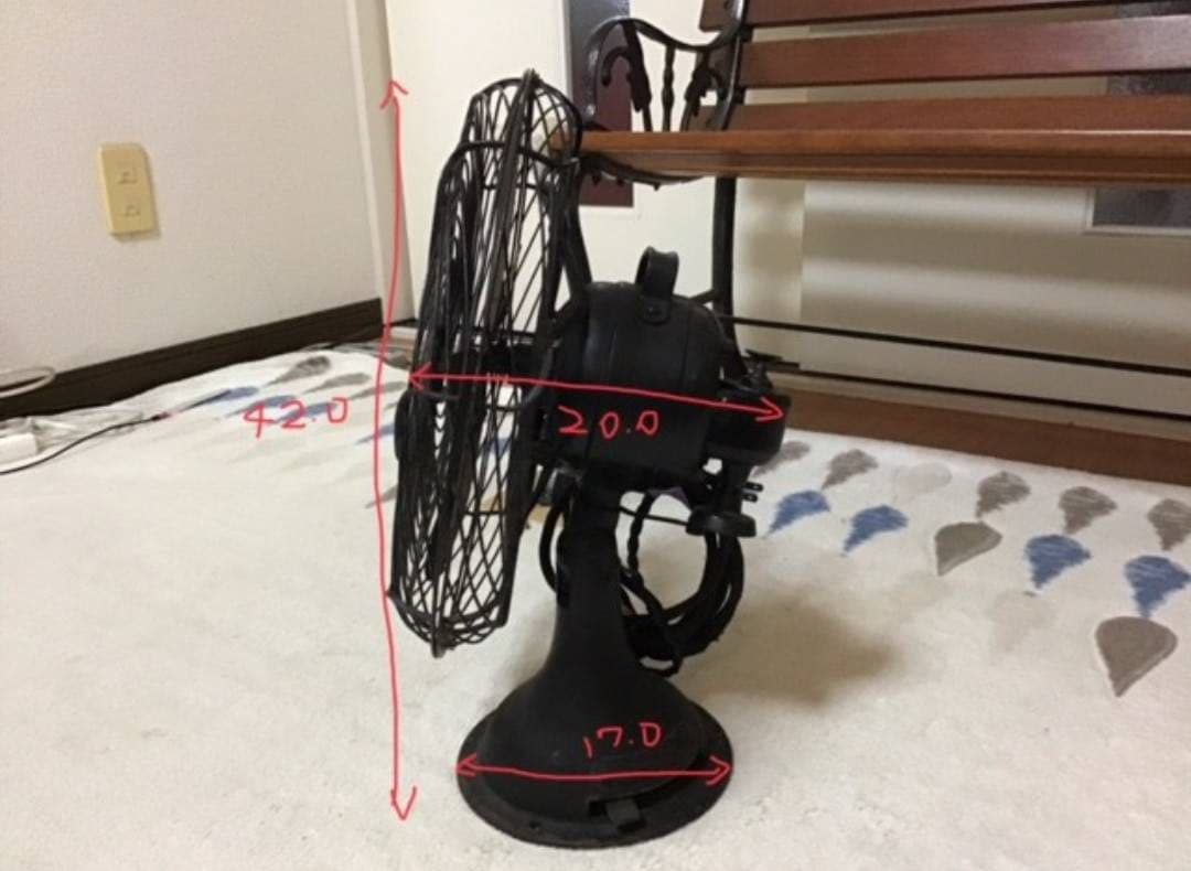 【動作します！】アンティーク　卓上扇風機 （黒）