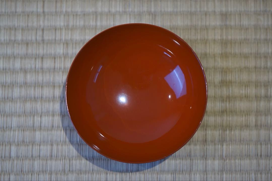 能登輪島塗 銘 玉峯 朱漆 根引松見返翁蒔絵 吸物椀 2客/ 木製漆器 茶懐石