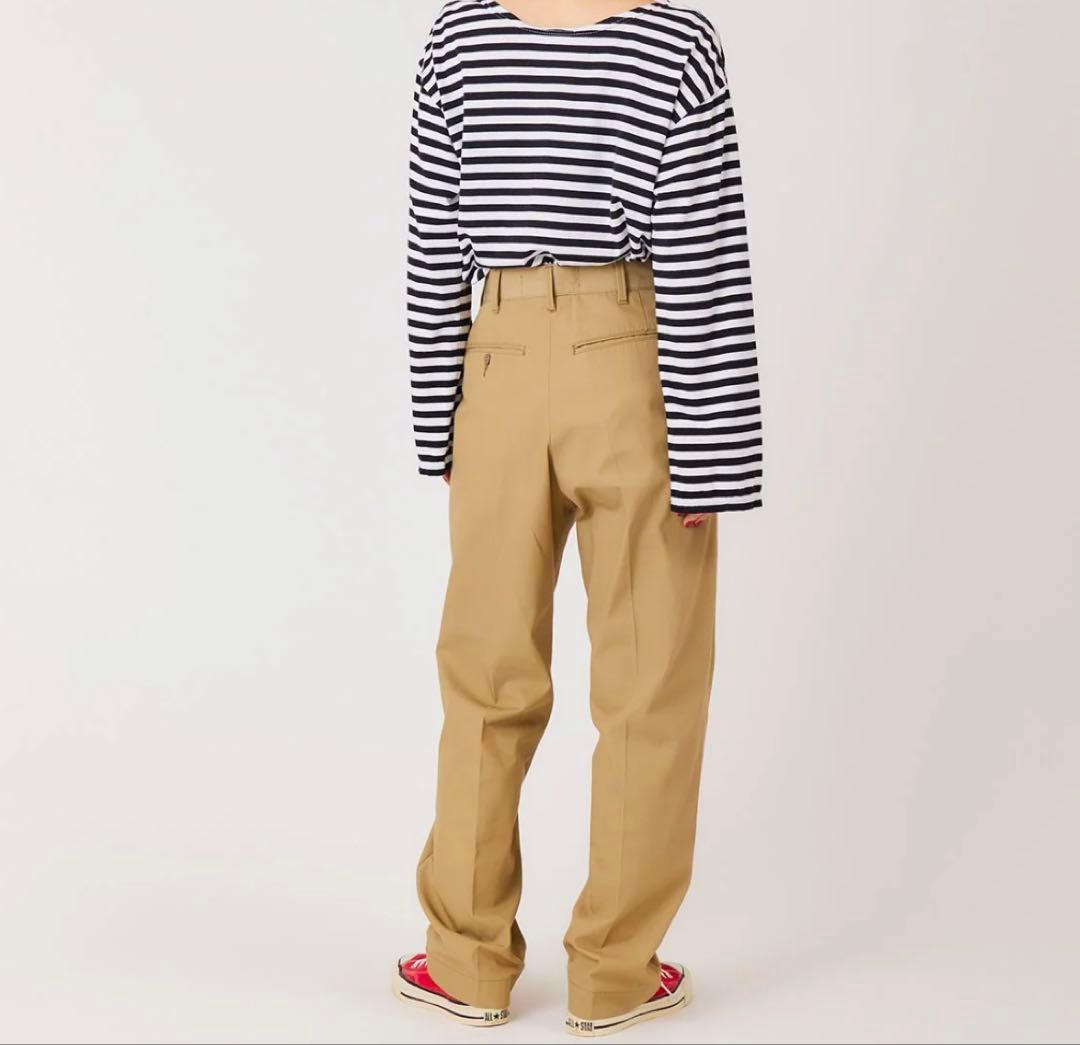 新品　WASHED ハイウエストチノパン　ベージュ　P0