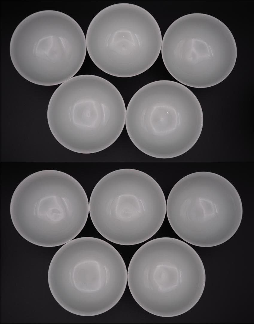 帝室技芸員 三代清風与平造 延壽万歳 茶碗 10客 共箱/共布