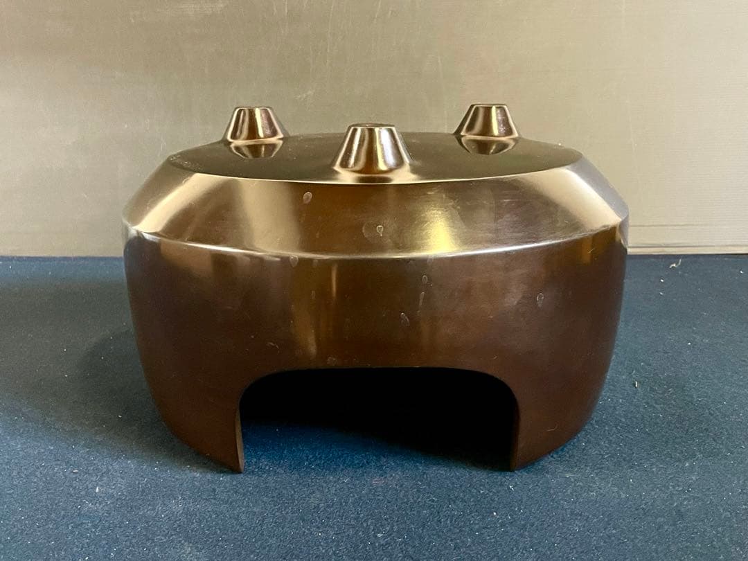 割引❣️『良品』「祖」 唐銅 面取 風炉 風炉師 福島 宗秀 共箱 （123F②）