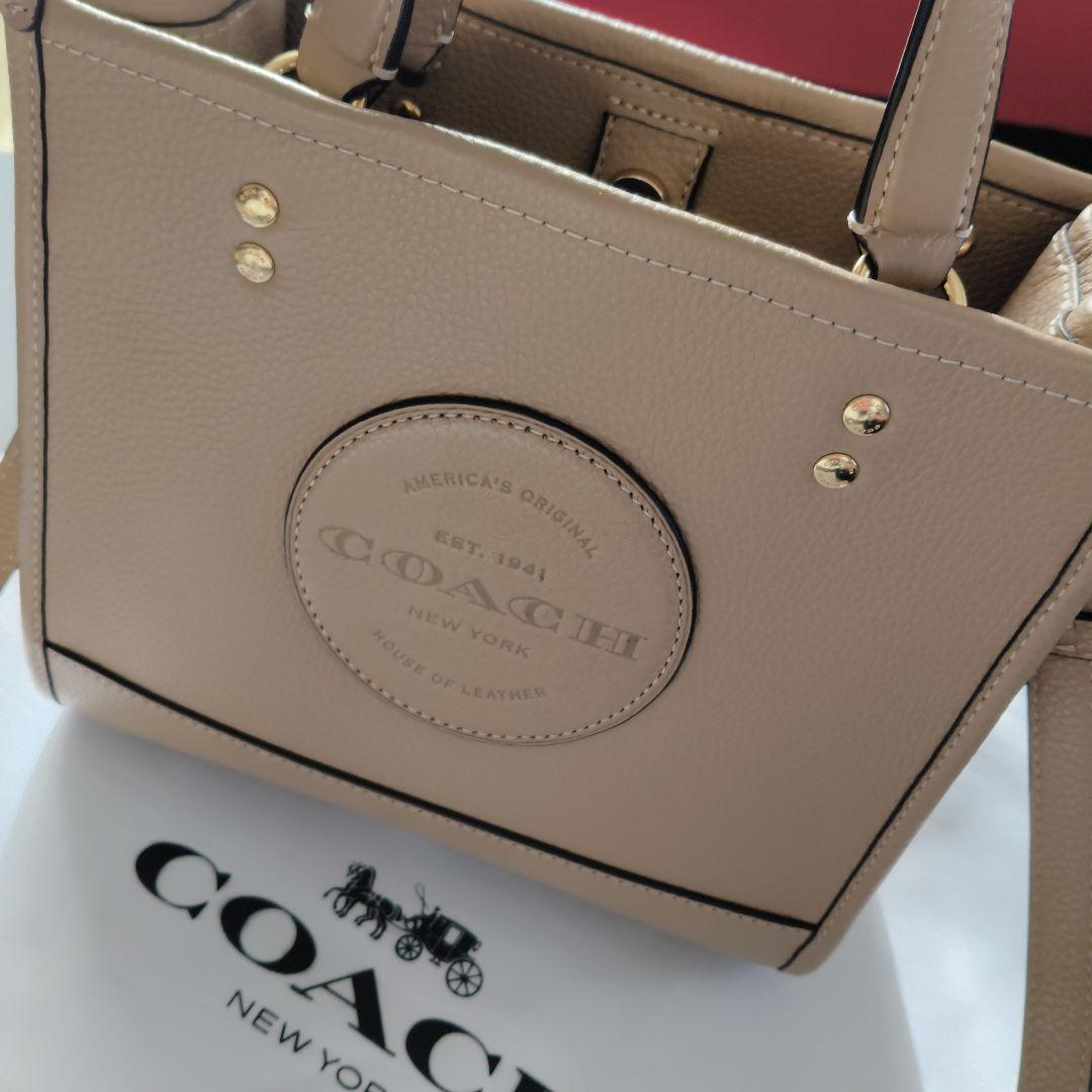 COACH 2wayデンプシーベージュ ショルダトートーバッグ