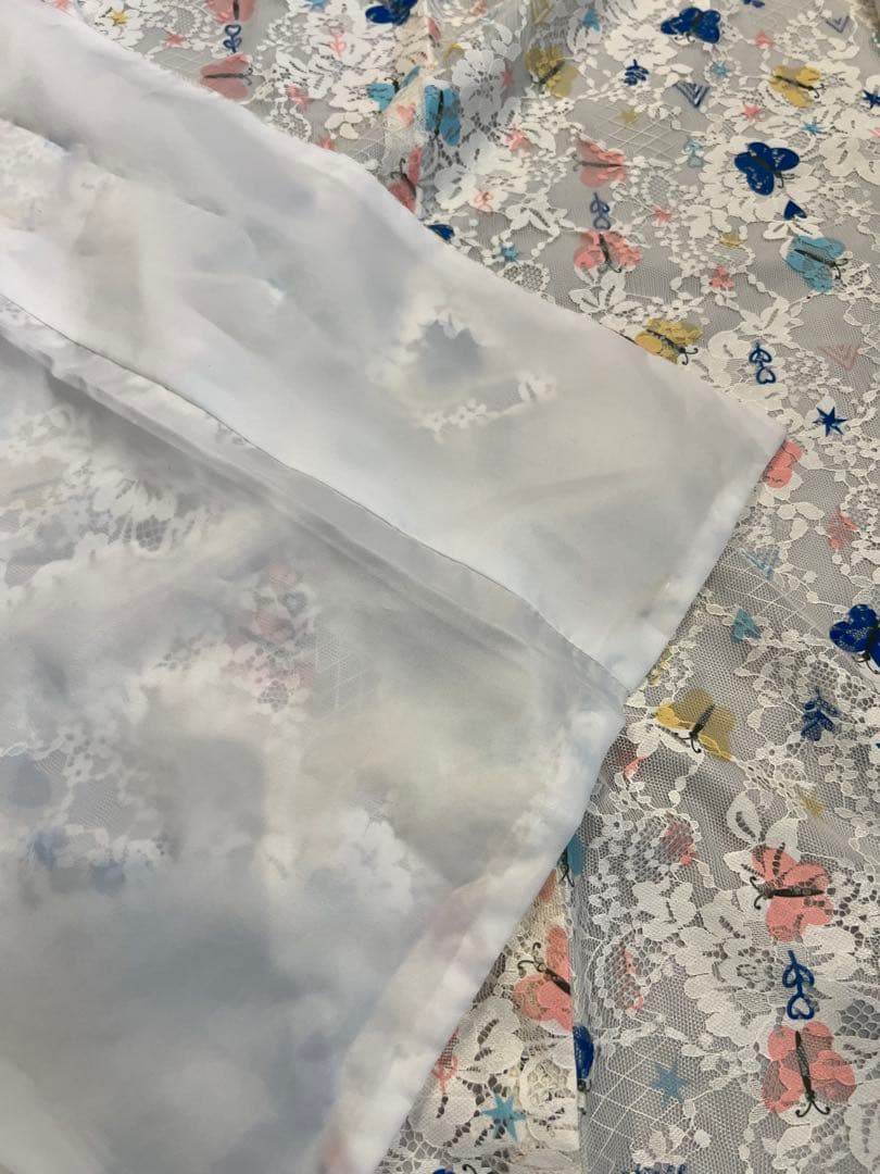 レース着物　振袖　小紋調　蝶々