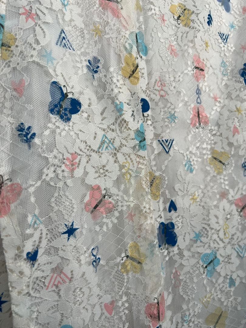 レース着物　振袖　小紋調　蝶々