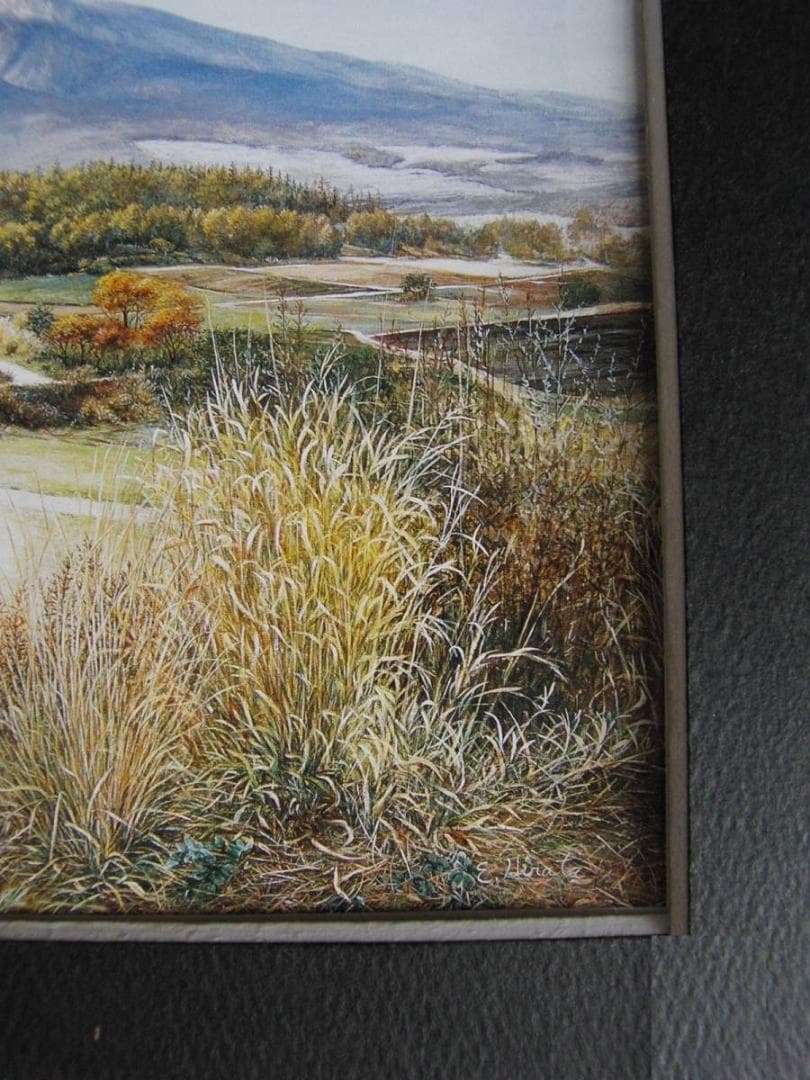 平田英子、【八ヶ岳高原】、希少な額装用画集より、新品額装付、状態良好