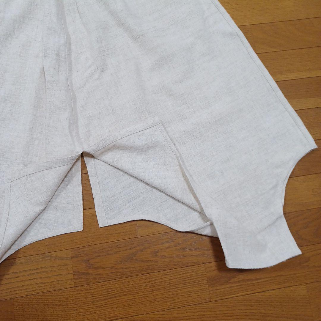 うさとの服　モモンガパンツ　生成り　手織り