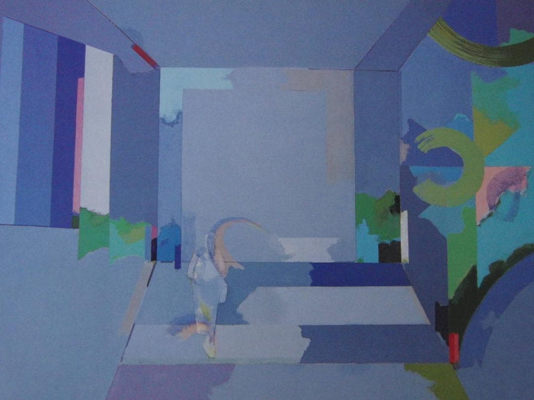 前川寿々子、【植物園（階段）】、希少な額装用画集より