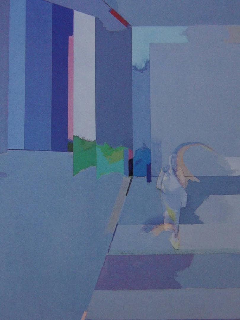 前川寿々子、【植物園（階段）】、希少な額装用画集より