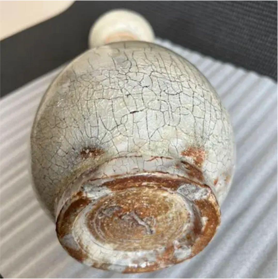 高橋佐門　造　花瓶　粉吹窯変　陶印あり　骨董