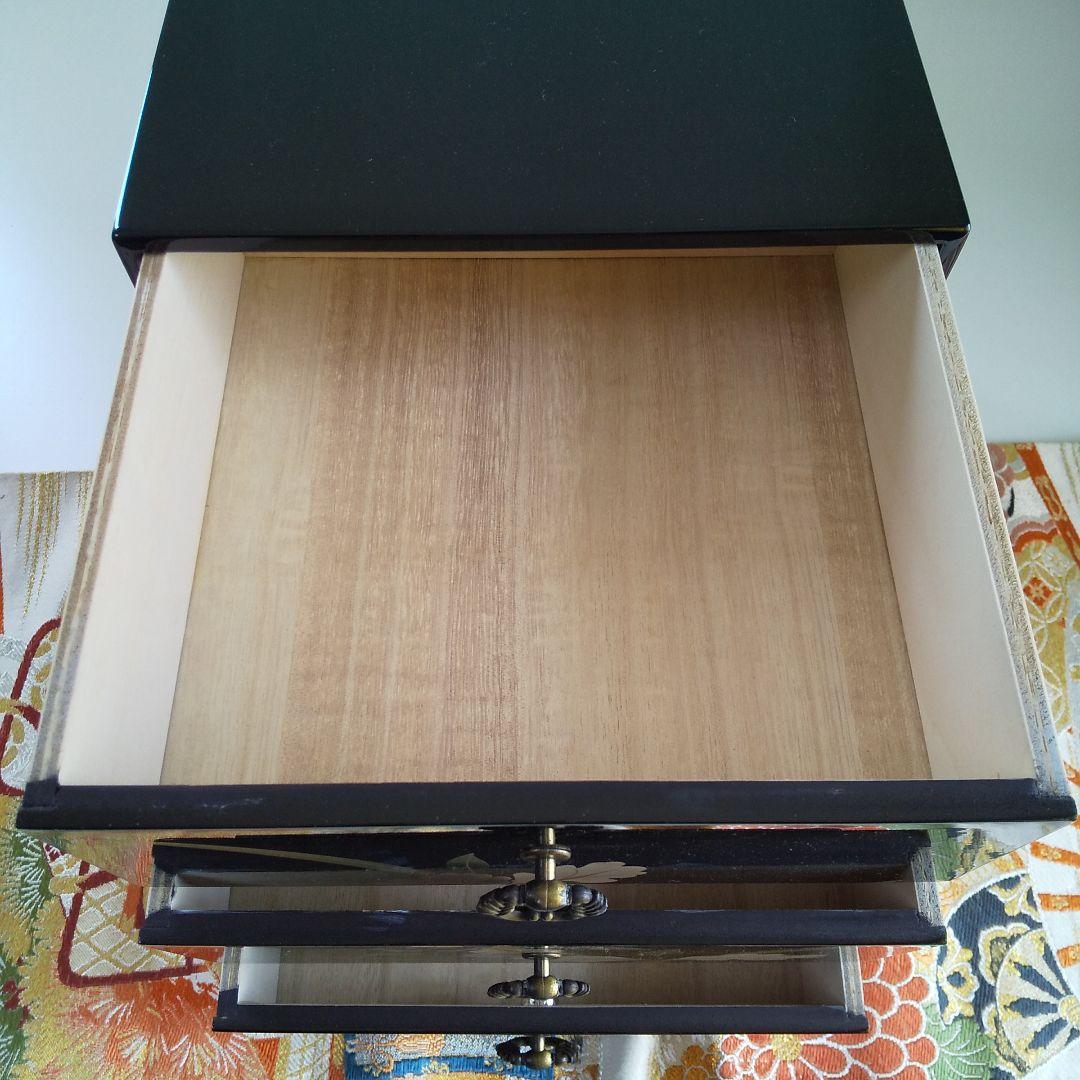 80's 会津塗 小引き出し カトレア 三ツ引タンス 3段引き出し 昭和