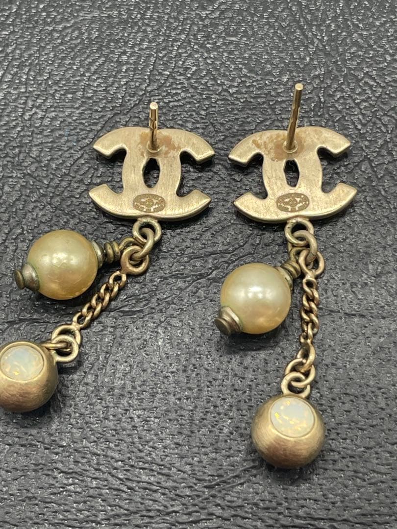 CHANEL シャネル ココマーク パールピアス 両耳
